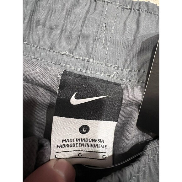 Y2K Nike Pants Mens L Grey Lined Windbreaker Baggy Track Drawstring 400300 NEW - Picture 3 of 9